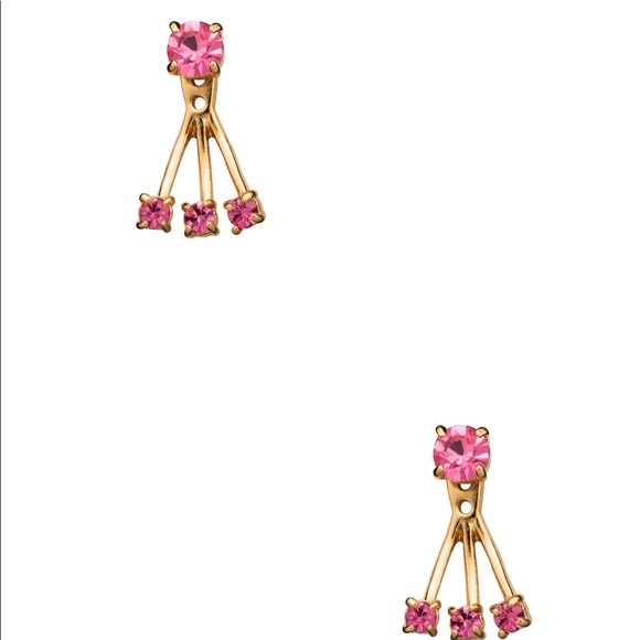 Kate Spade Pink And Gold Ear Jacket Earrings - Picture 1 of 2